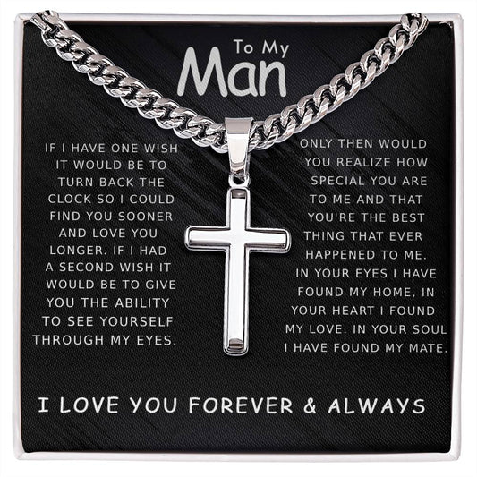 To My Man - Love You Forever Cross Necklace