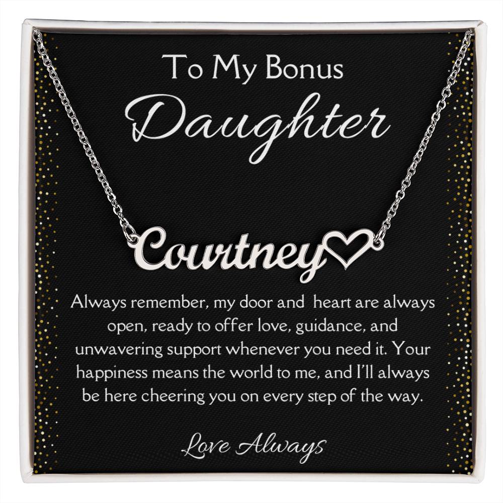 Stepdaughter Name Necklace - Gift For Bonus Daughter