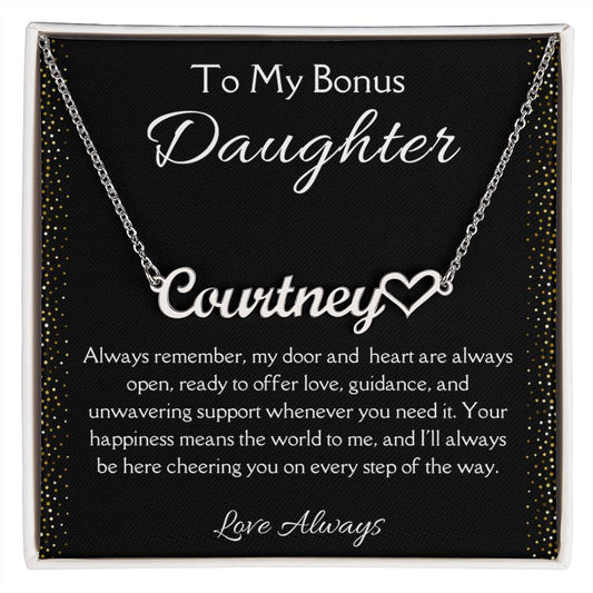 Stepdaughter Name Necklace - Gift For Bonus Daughter