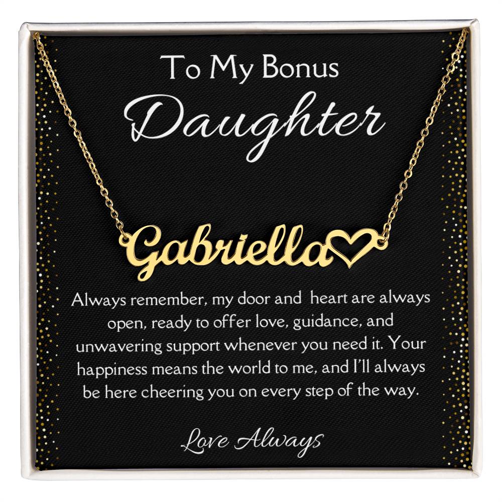 Stepdaughter Name Necklace - Gift For Bonus Daughter