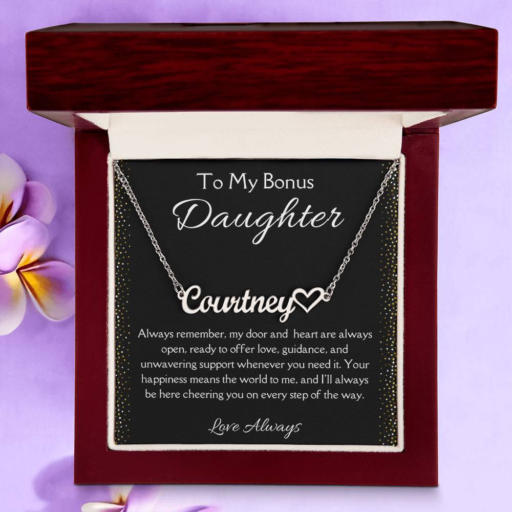 Stepdaughter Name Necklace - Gift For Bonus Daughter