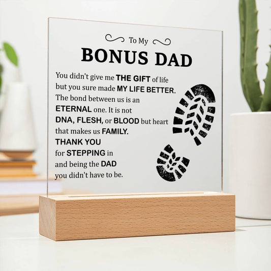 Personalized Step Up Dad Plaque Sign, Stepdad Gift