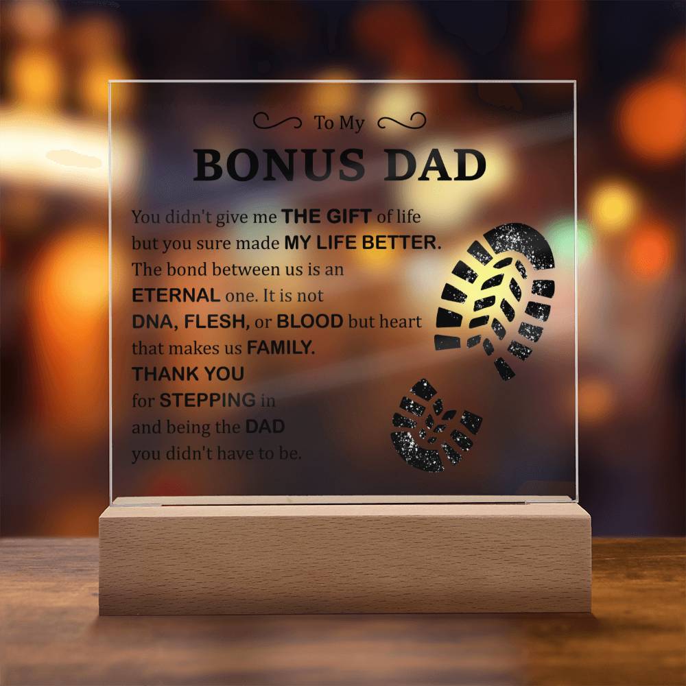 Personalized Step Up Dad Plaque Sign, Stepdad Gift