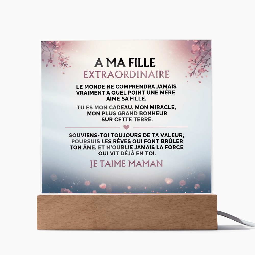 A Ma Fille - De maman Plaque