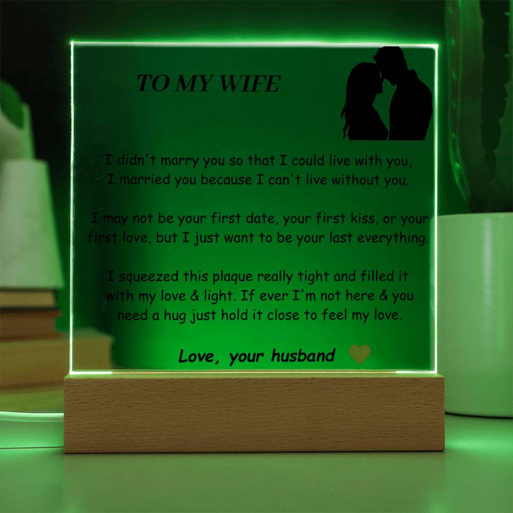 To my Wife Acrylic Plaque -  Gift For Soulmate