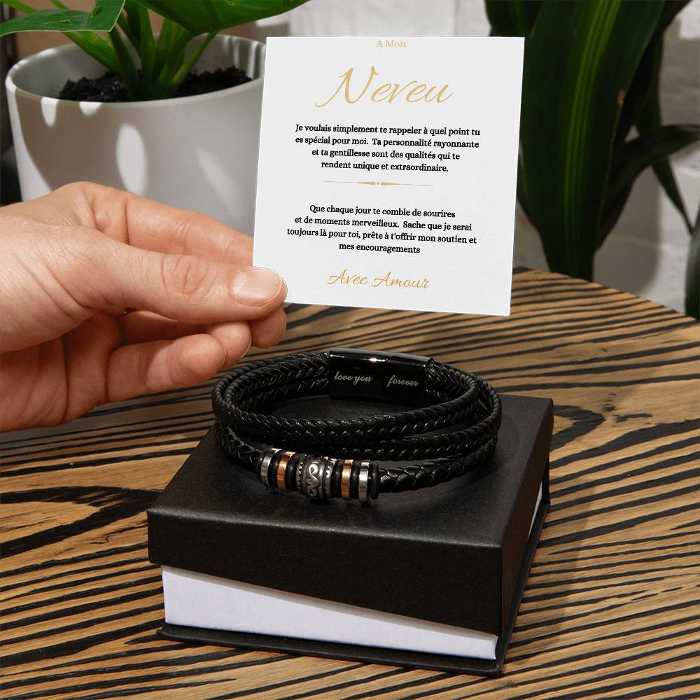 Cadeau Pour Neveu - Bracelet Unique En Cuir