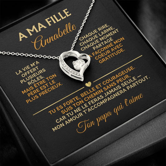 Collier Coeur Personnalisé – Cadeau de Papa à sa Fille