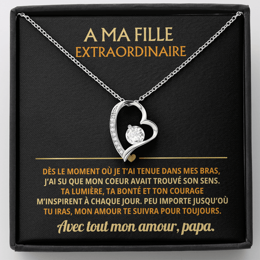 Collier À Ma Fille Extraordinaire – Cadeau Papa à Fille
