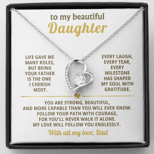 To My Beautiful Daughter – Heart Necklace from Dad