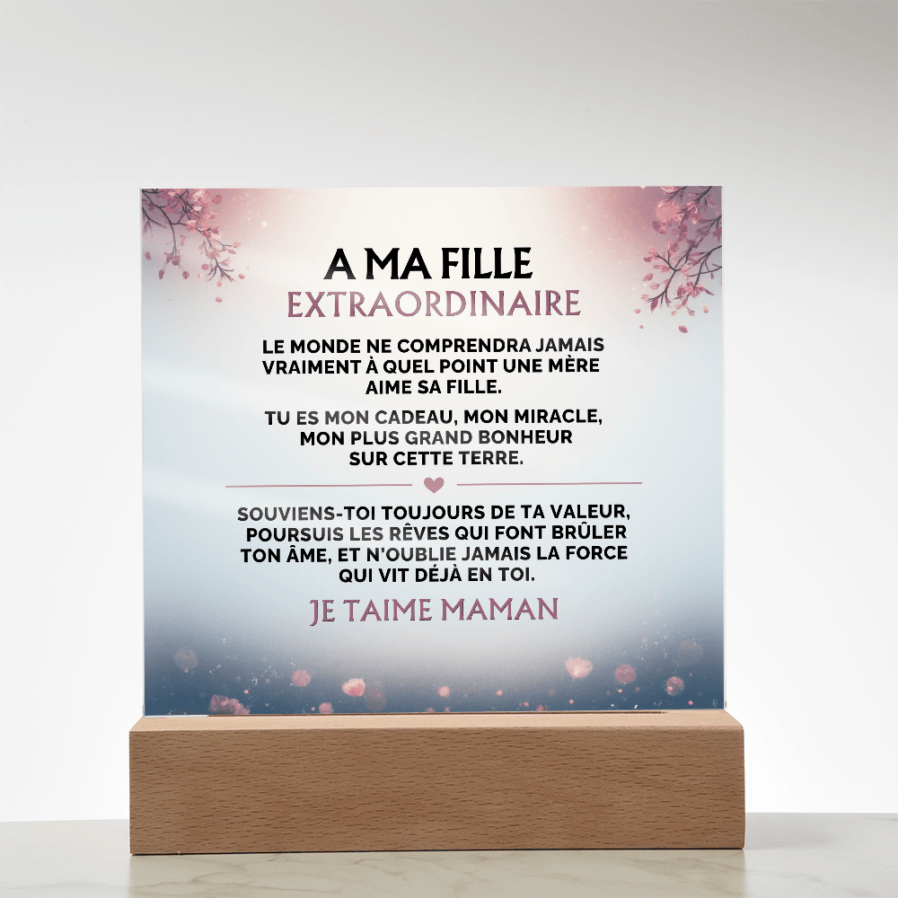 A Ma Fille - De maman Plaque