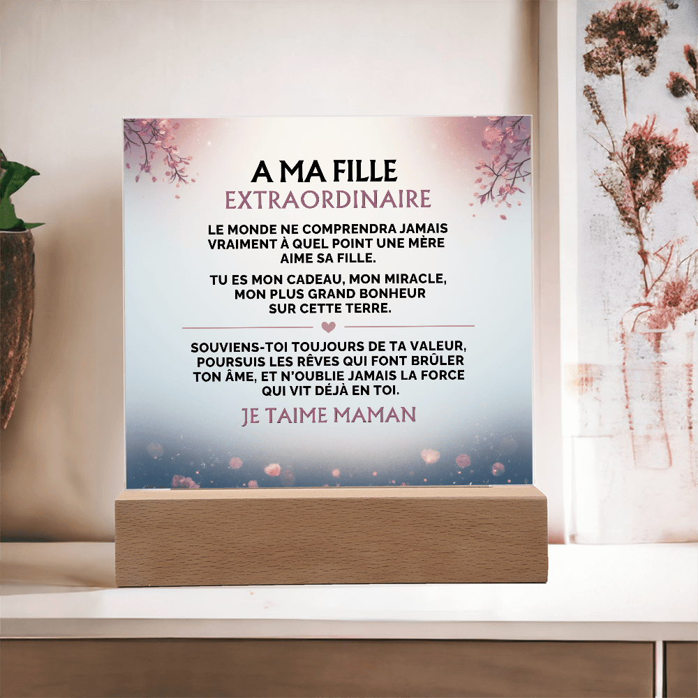 A Ma Fille - De maman Plaque