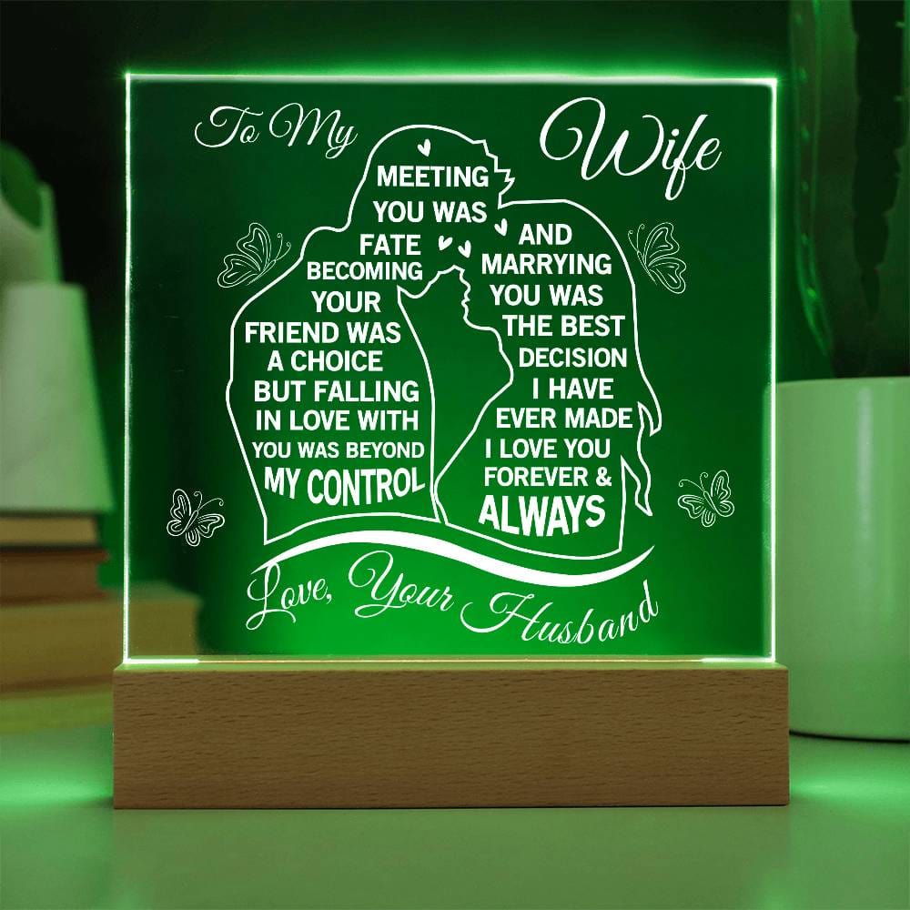 To My Beautiful Wife - Romantic LED Acrylic Plaque from Husband