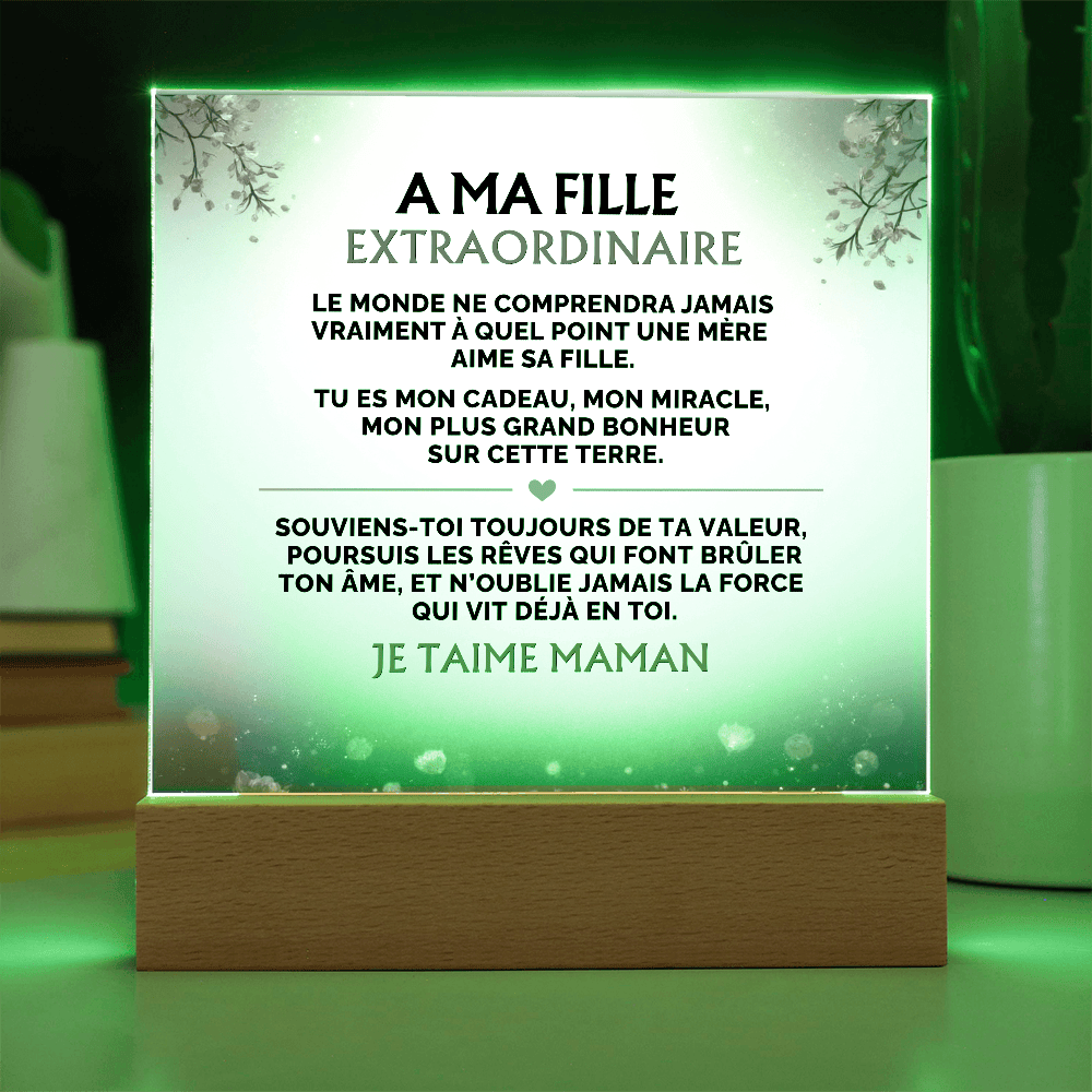 A Ma Fille - De maman Plaque