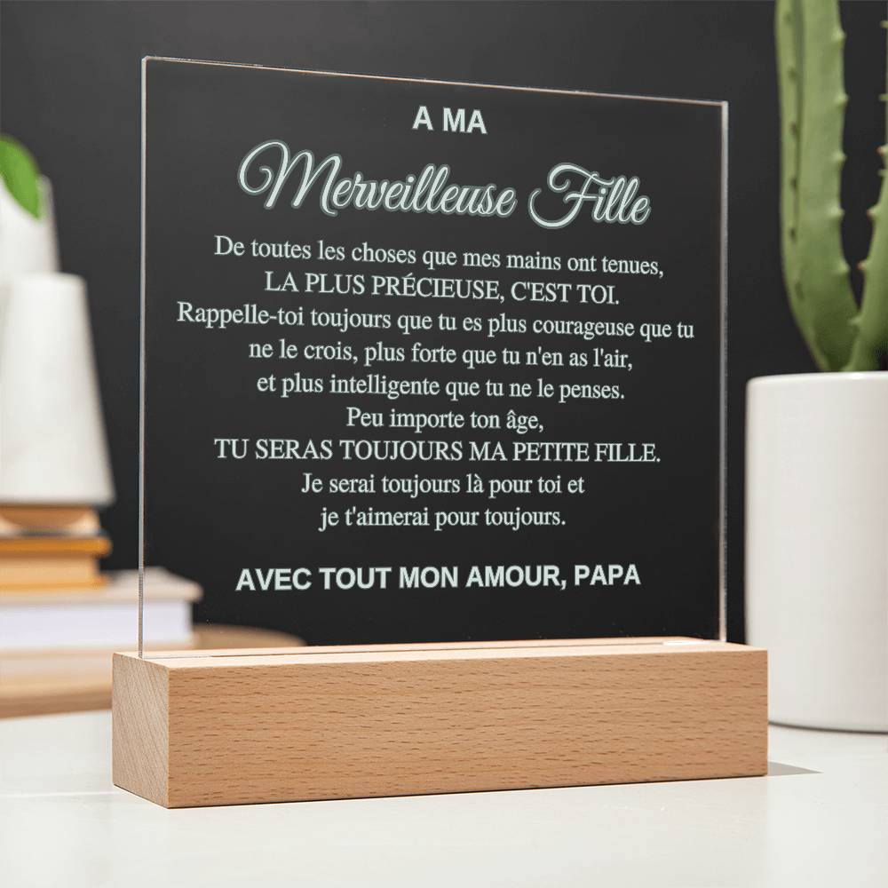 Cadeau Pour Ma Fille | Cadeau Sentimental de Papa avec Message d’Amour