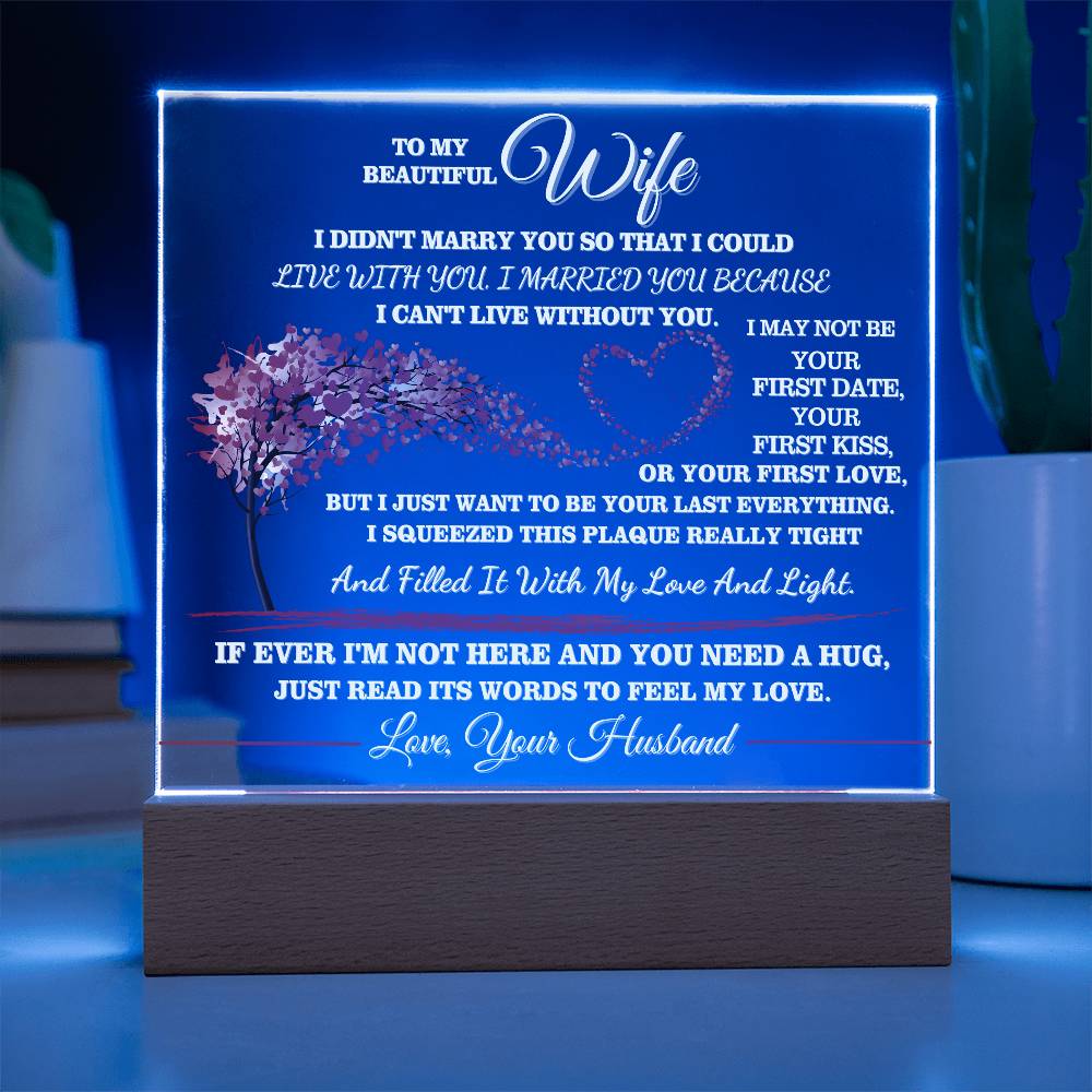 To My Beautiful Wife - Romantic LED Acrylic Plaque