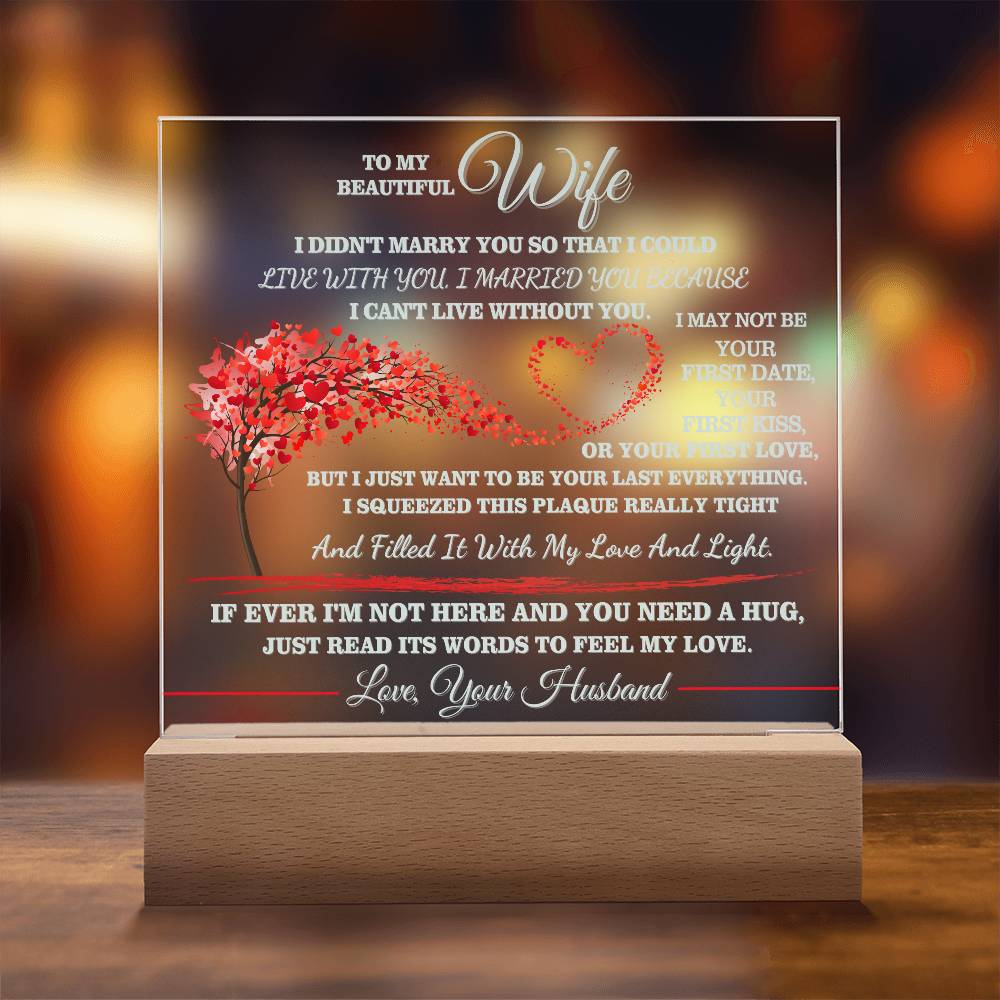 To My Beautiful Wife - Romantic LED Acrylic Plaque