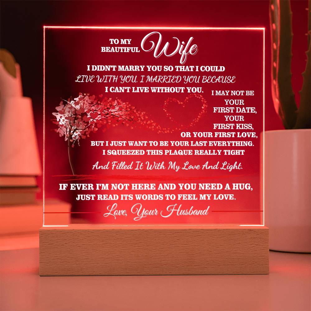 To My Beautiful Wife - Romantic LED Acrylic Plaque