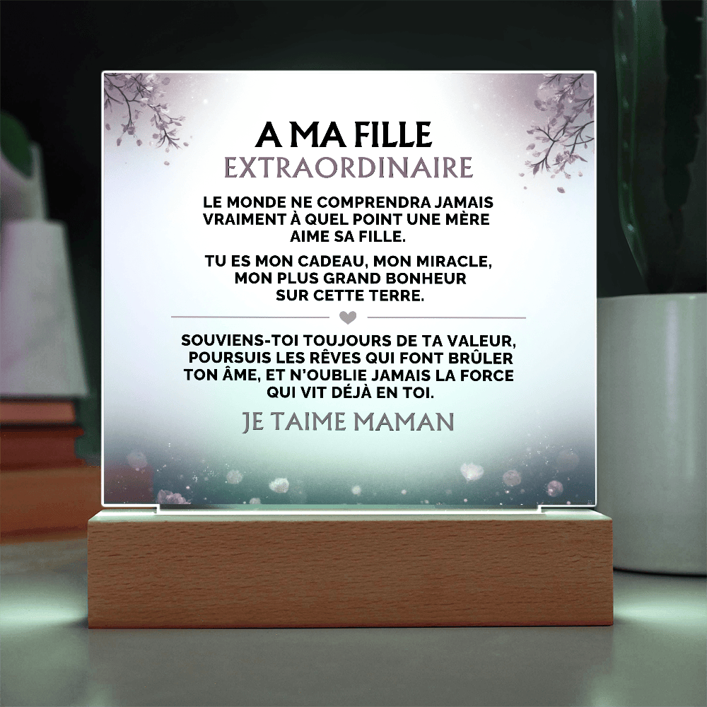 A Ma Fille - De maman Plaque