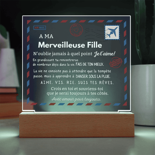 A Ma Merveilleuse Fille - Plaque Acrylique LED