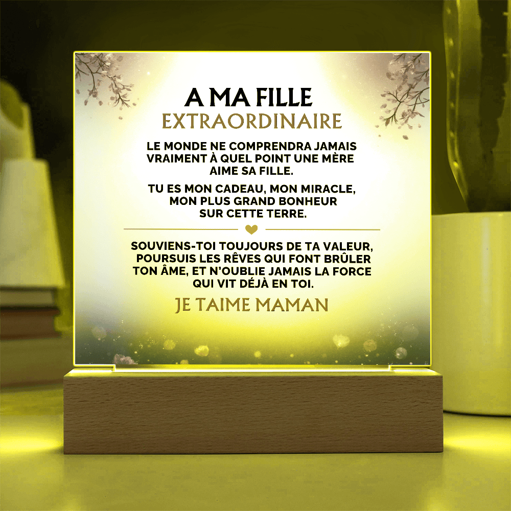 A Ma Fille - De maman Plaque