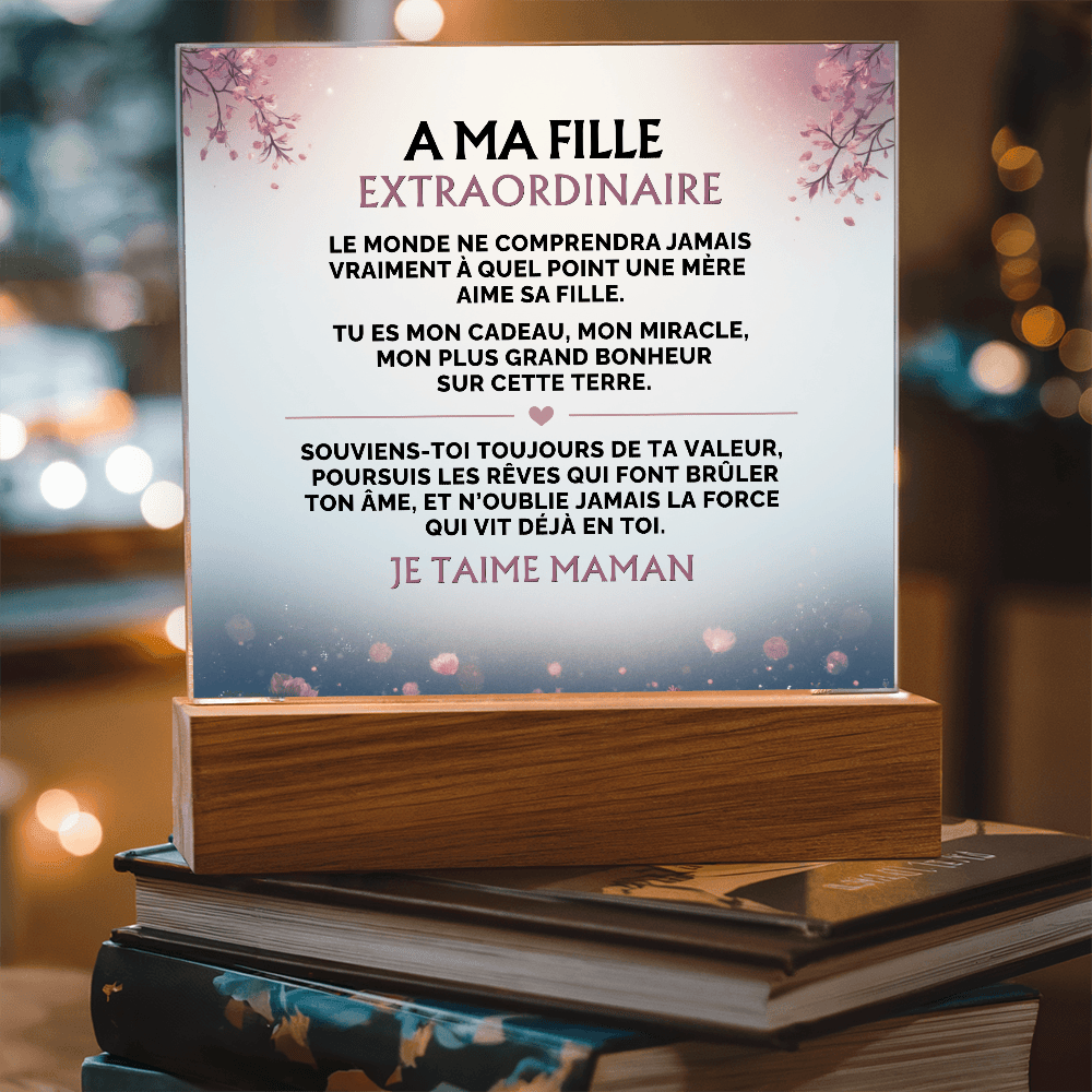 A Ma Fille - De maman Plaque