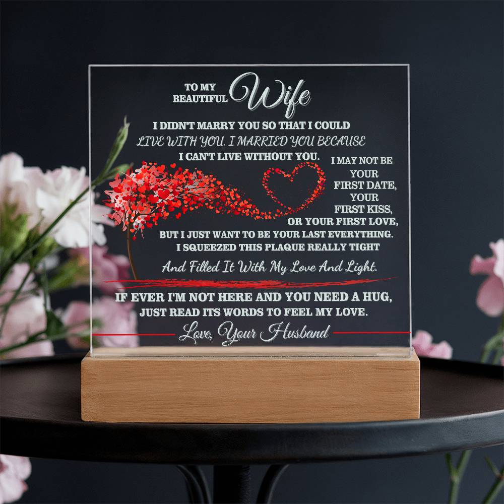 To My Beautiful Wife - Romantic LED Acrylic Plaque