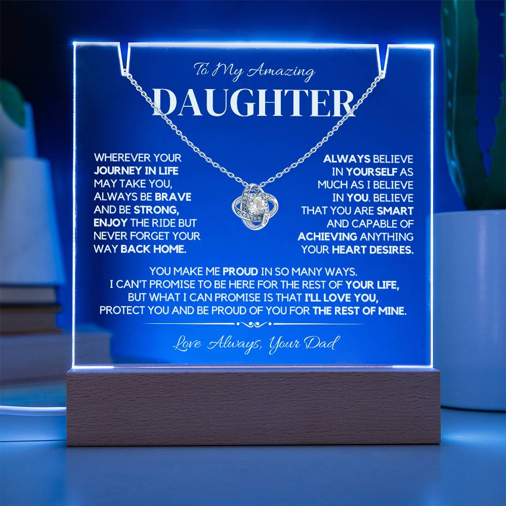 To Daughter Plaque and Necklace – Elegant Gift Set