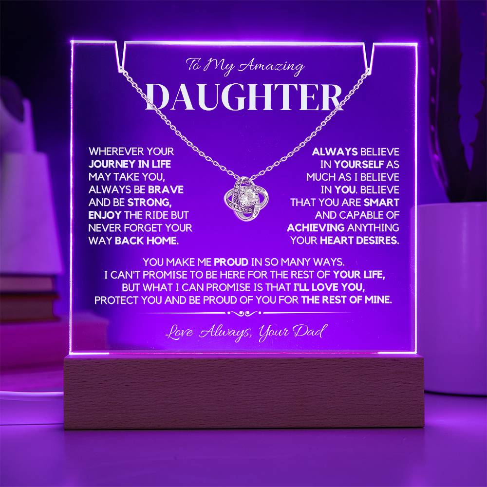 To Daughter Plaque and Necklace – Elegant Gift Set