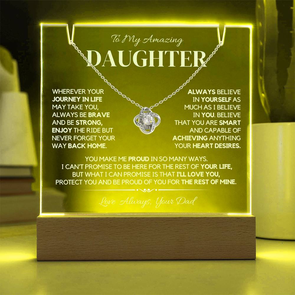 To Daughter Plaque and Necklace – Elegant Gift Set