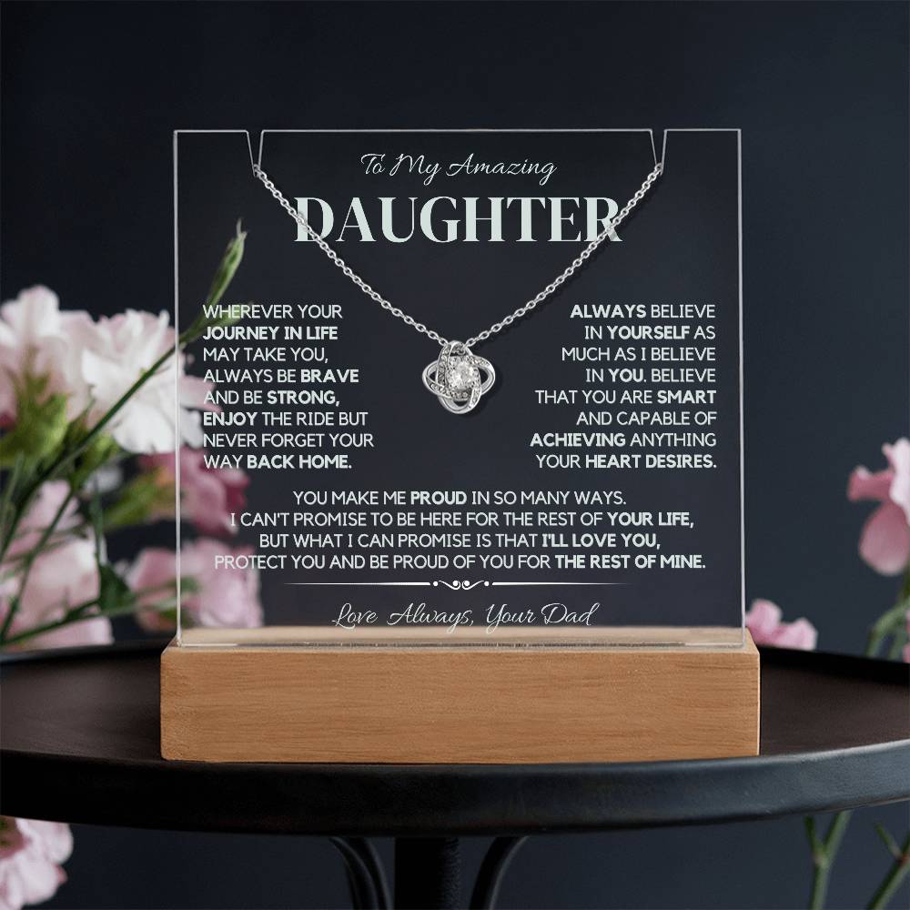 To Daughter Plaque and Necklace – Elegant Gift Set