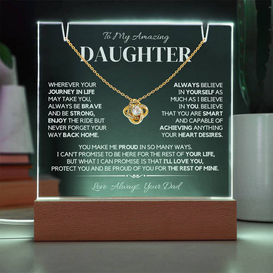 To Daughter Plaque and Necklace – Elegant Gift Set