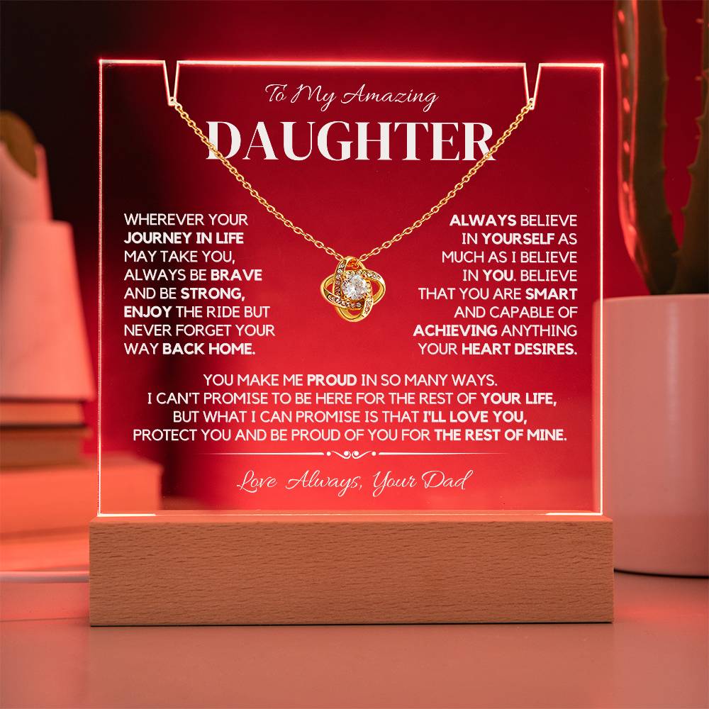 To Daughter Plaque and Necklace – Elegant Gift Set