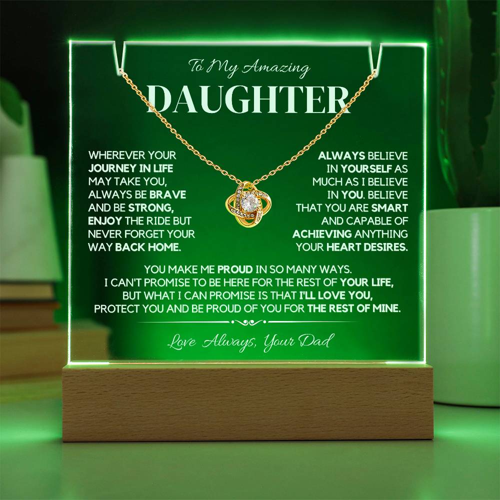 To Daughter Plaque and Necklace – Elegant Gift Set