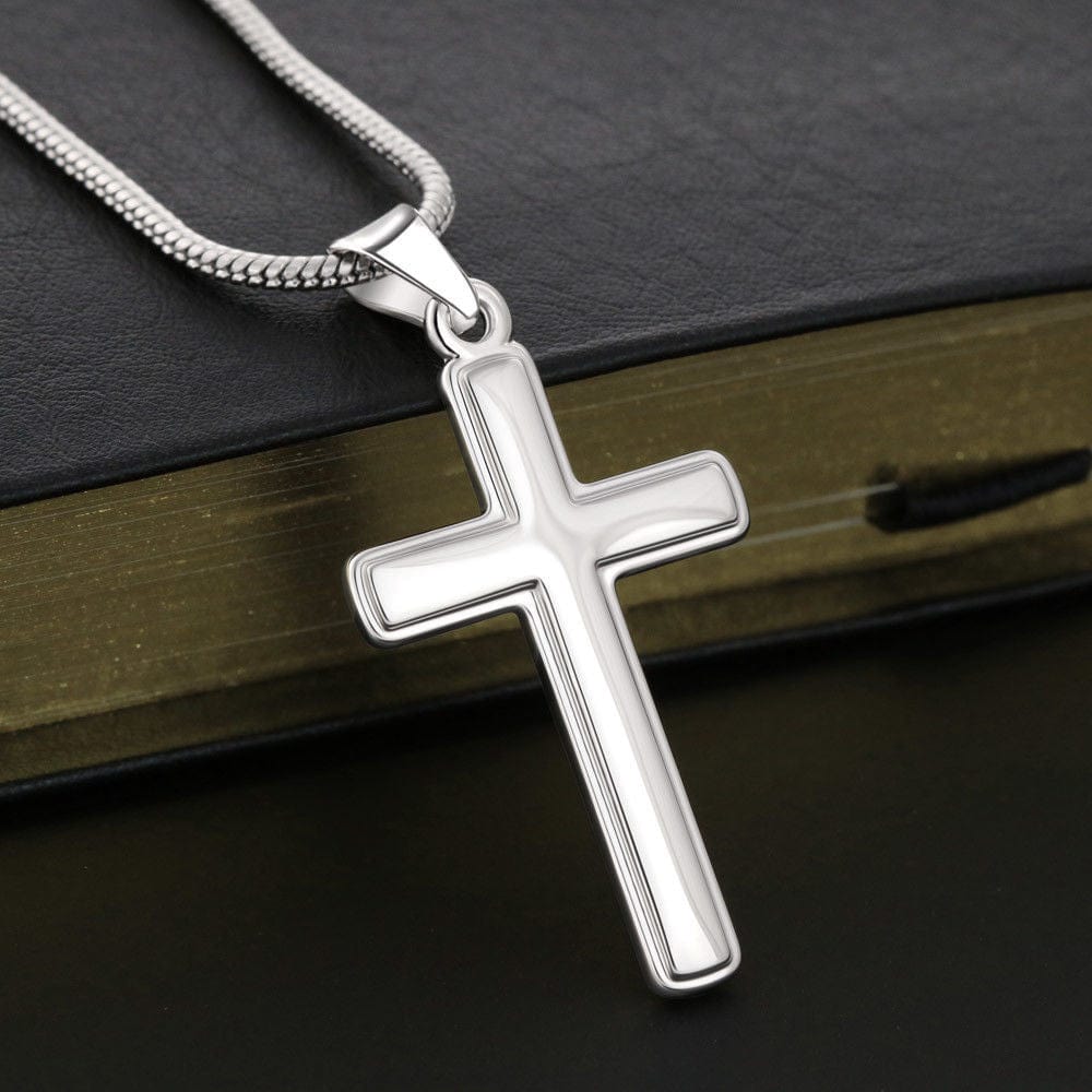 Cadeau Spécial pour Mon Arrière-Petit-Fils - Collier Croix en Acier Inoxydable
