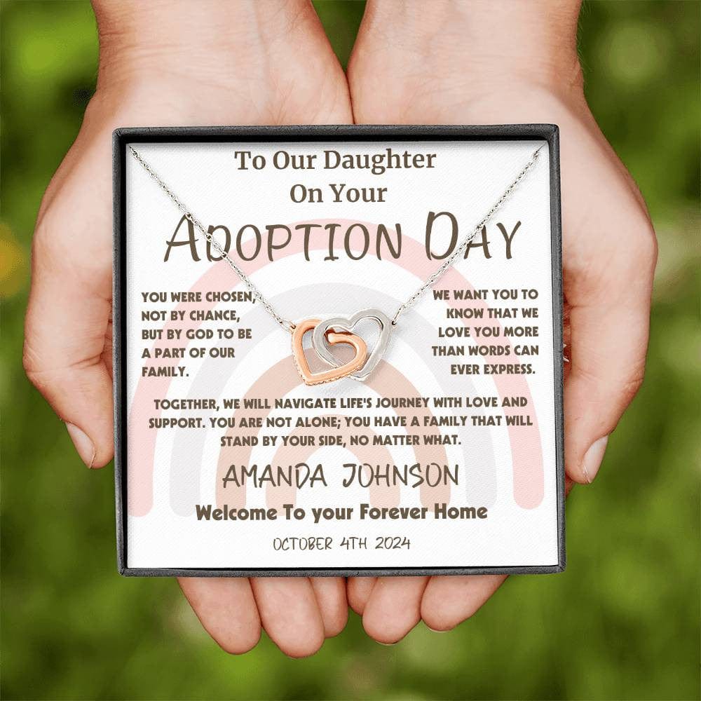 Adoption Day Gift | Welcome Home | Interlocking Hearts Necklace