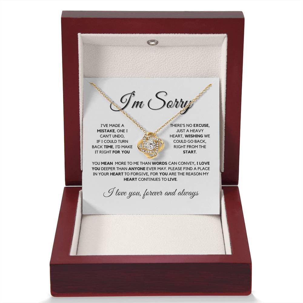 I'm Sorry Love Knot Necklace – Apology Gift for Wife or Girlfriend