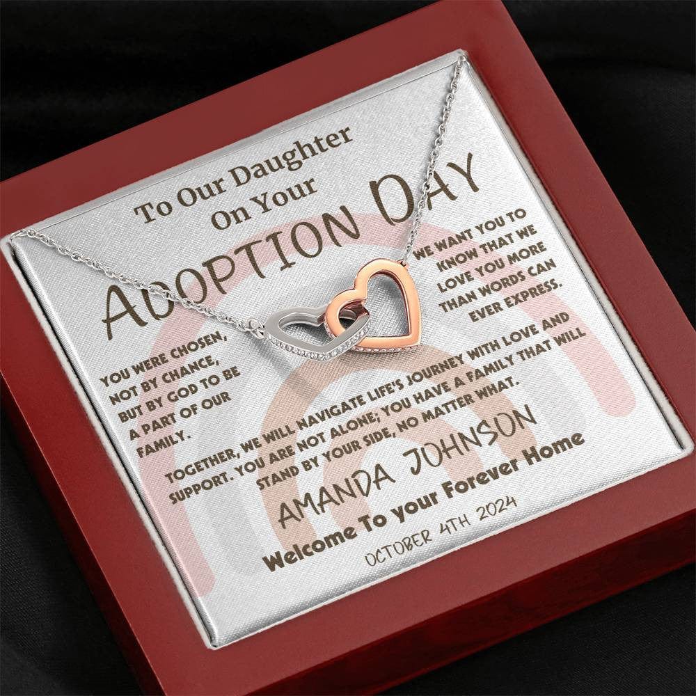 Adoption Day Gift | Welcome Home | Interlocking Hearts Necklace