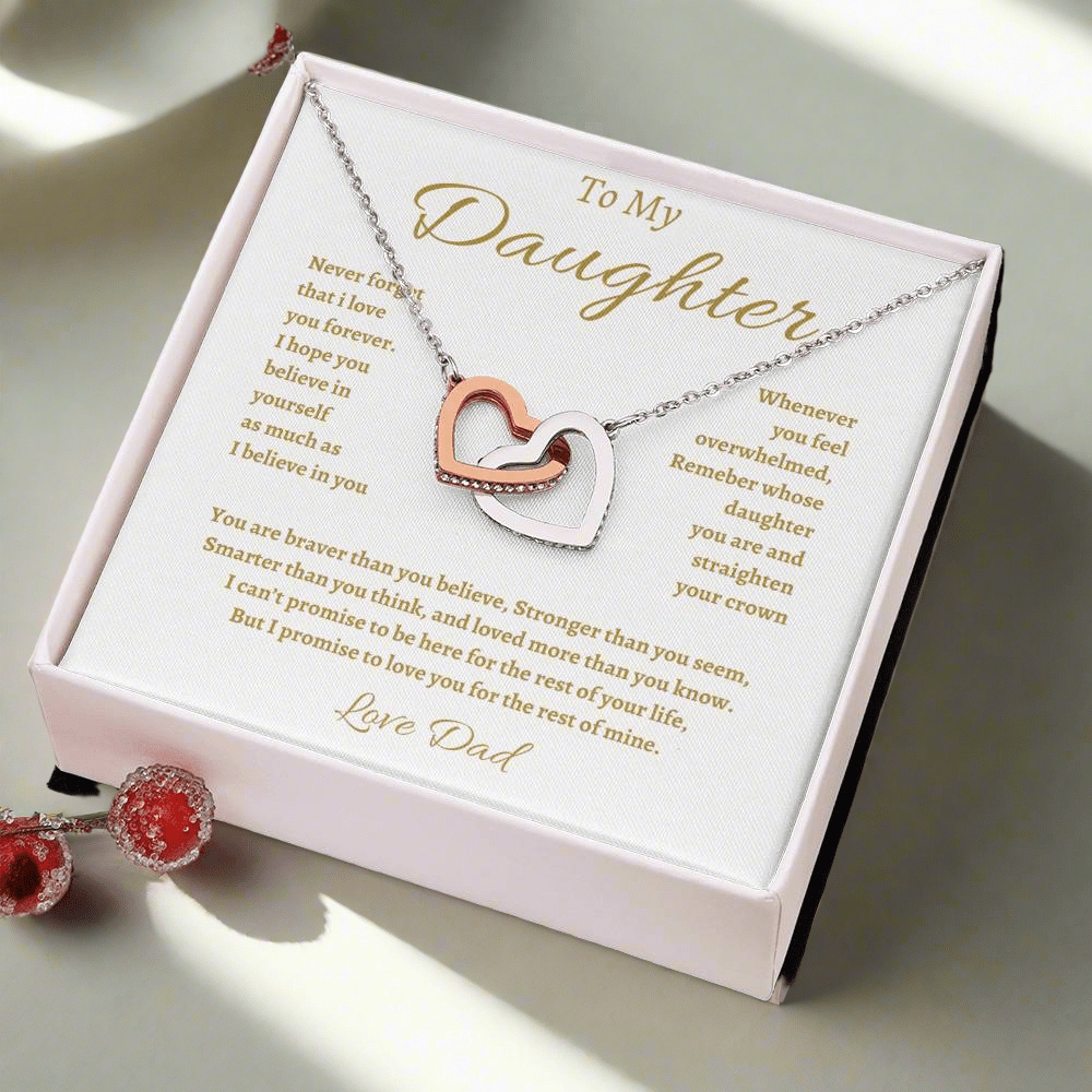 To My Daughter Necklace - Gift From Dad - Inspirational Strength Gift