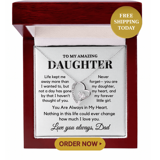To My Daughter From Dad – Heart Necklace