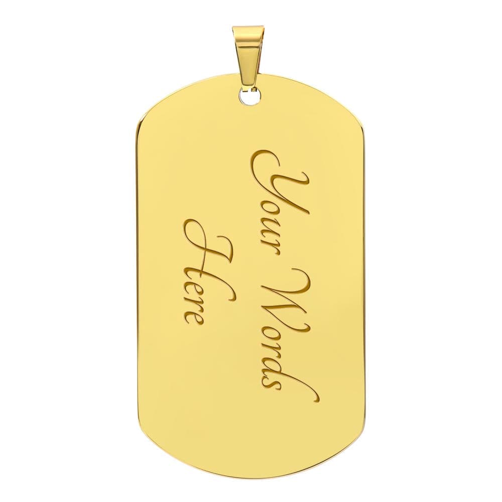 "Bonus Dad" Engraved Dog Tag Necklace – Customizable