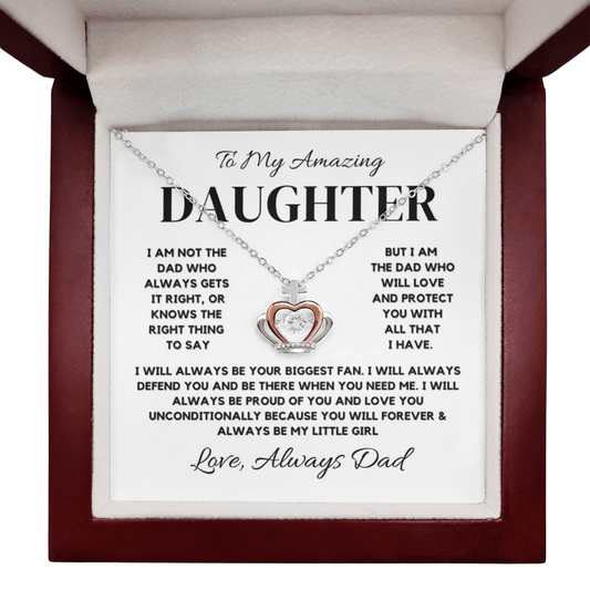 To My Daughter from Dad -  Crown Pendant Necklace
