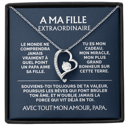 Collier Coeur – Cadeau Émotionnel d’un Papa à Sa Fille Extraordinaire