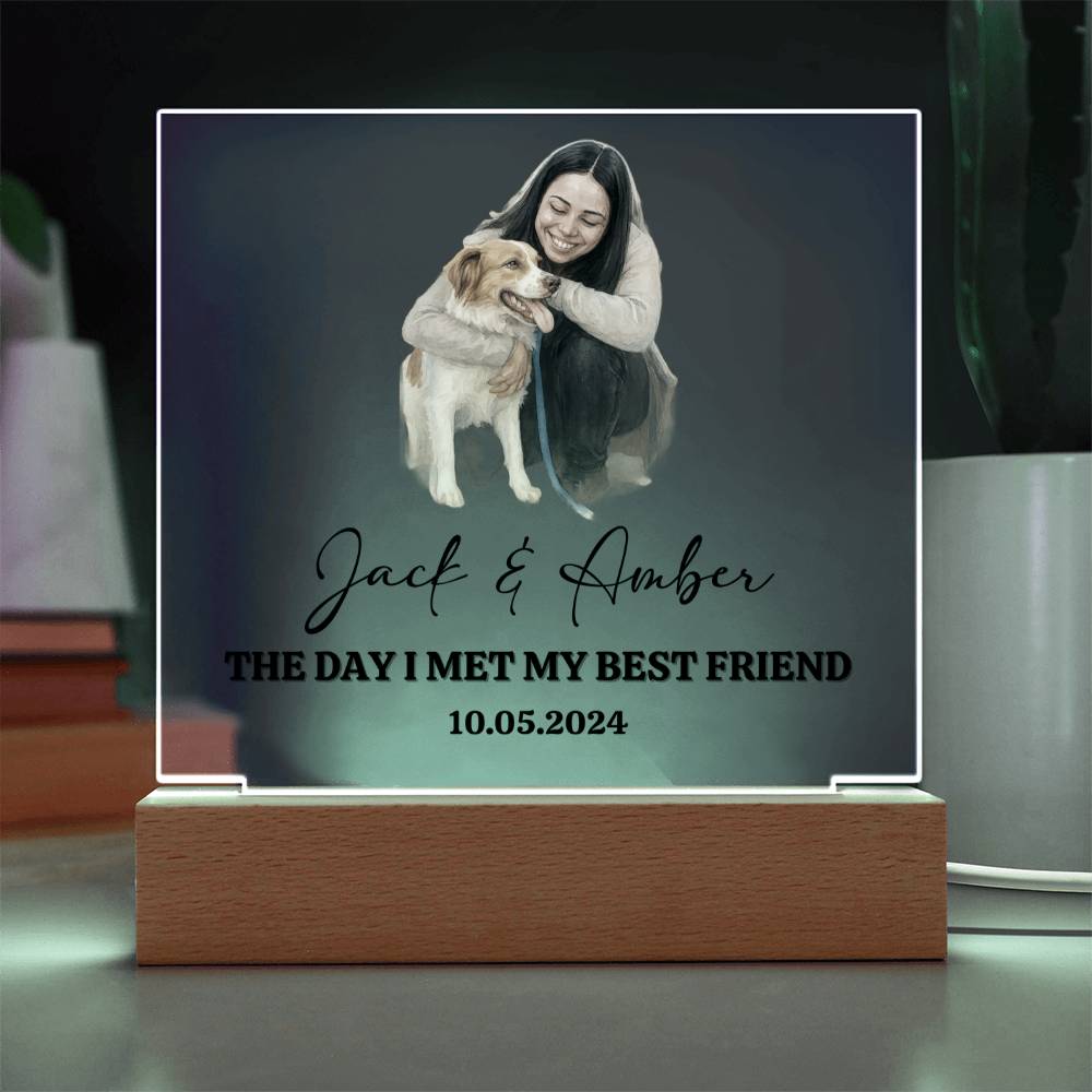 Custom Watercolor Acrylic Pet Plaque