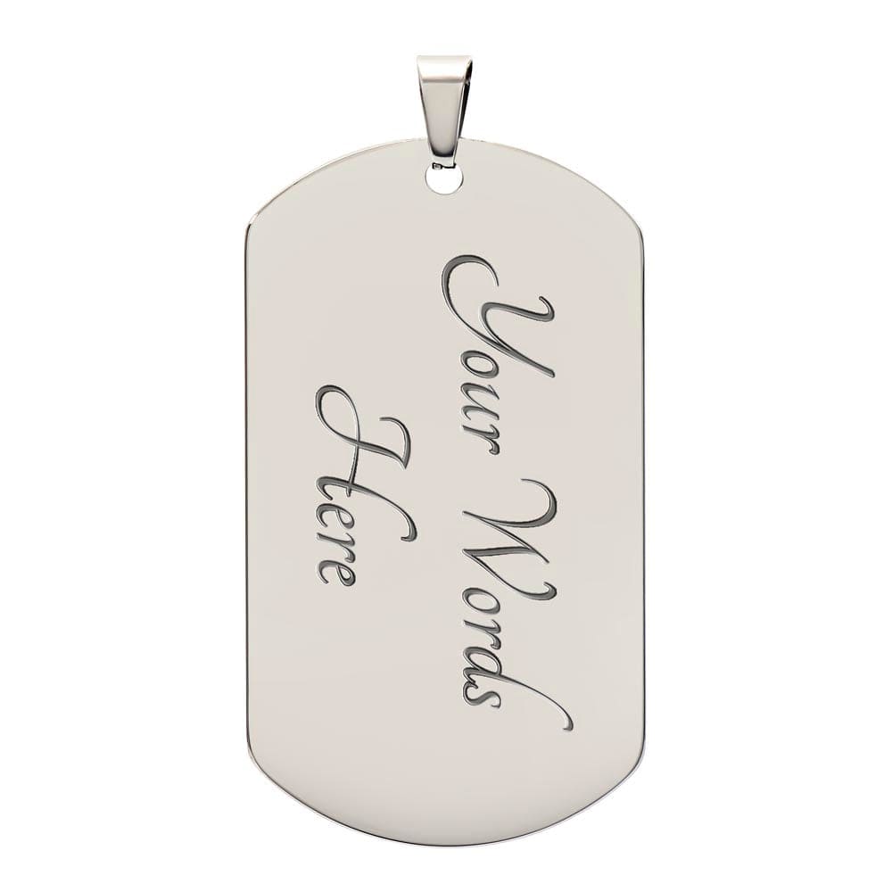 "Bonus Dad" Engraved Dog Tag Necklace – Customizable