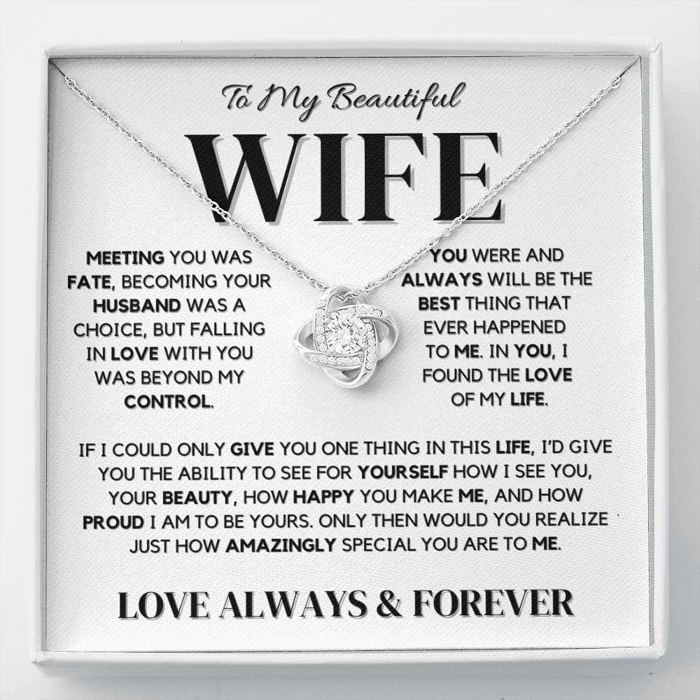 Beautiful Wife Necklace - Love Always & Forever