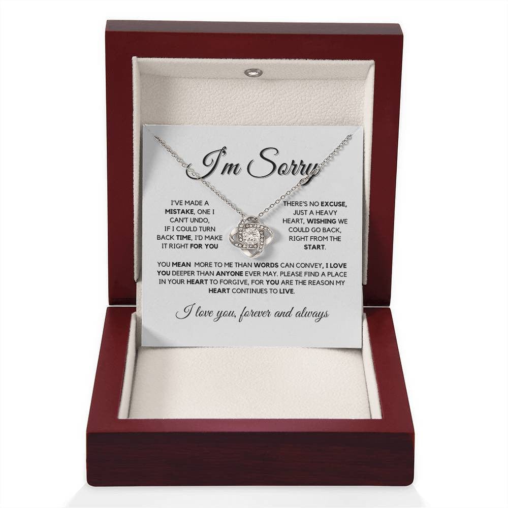 I'm Sorry Love Knot Necklace – Apology Gift for Wife or Girlfriend