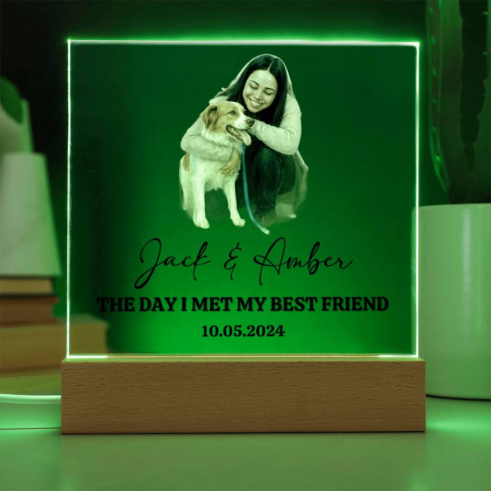 Custom Watercolor Acrylic Pet Plaque