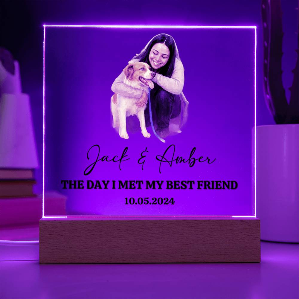 Custom Watercolor Acrylic Pet Plaque