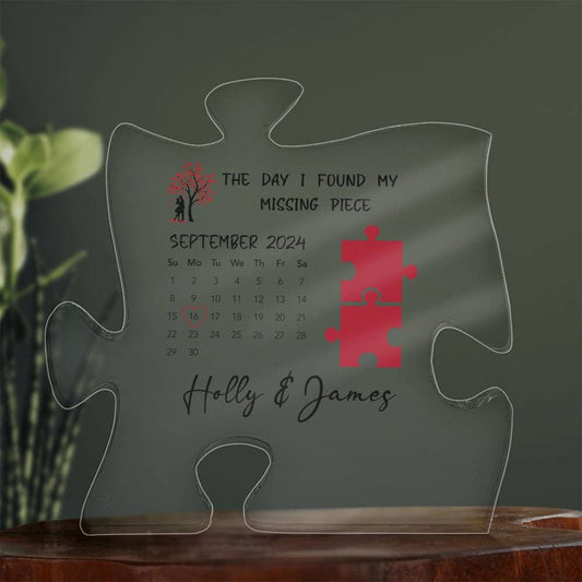 Custom Acrylic Puzzle Plaque - Personalized Couples Gift - Unique Anniversary Keepsake
