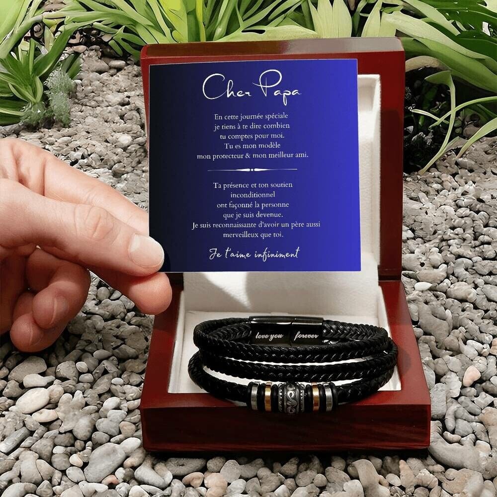 Cadeau Fête Pour Pères - Bracelet De Cuir Pour Papa